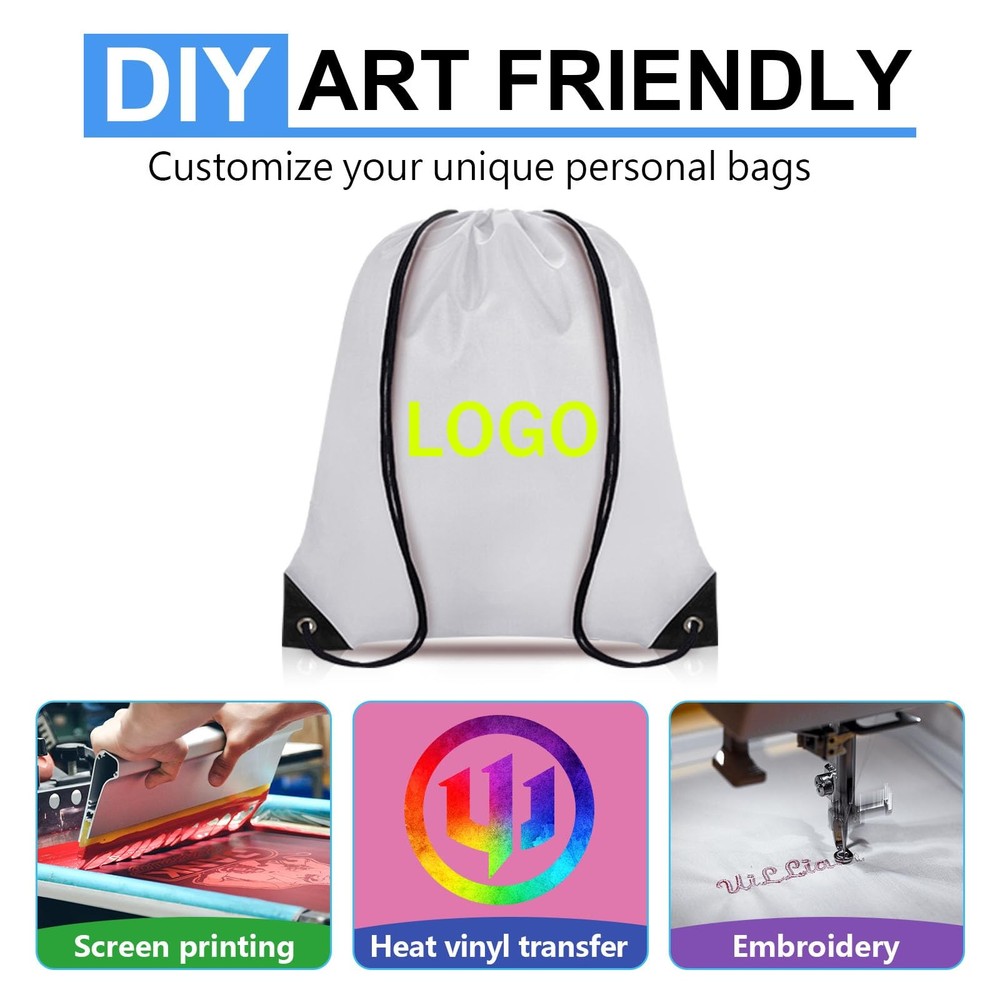 Grneric Drawstring Backpack Bulk 60 PCS, 16.5" x 13.3", Multicolor