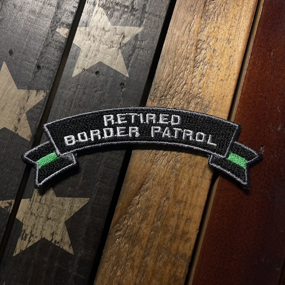 Thin Green Line Retired Border Patrol Small Rocker Patch