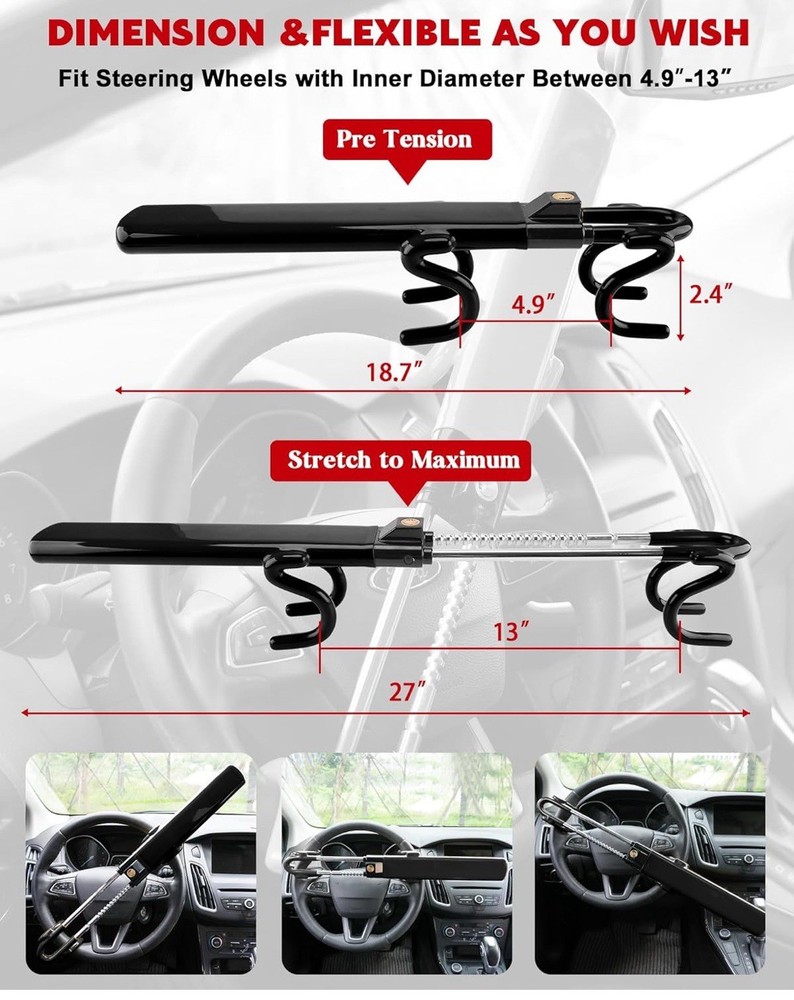 Steering Wheel Lock Anti-Theft Car Device