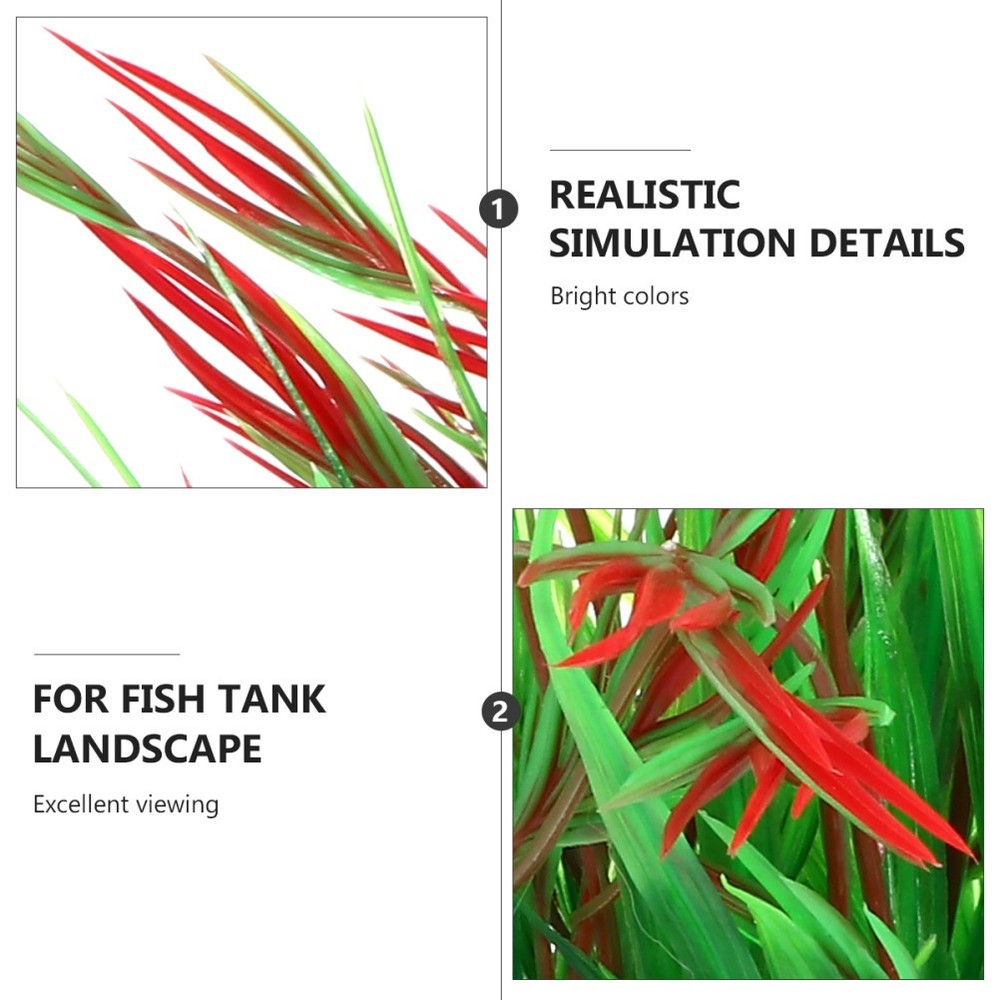 2 Pcs Fish Decorations for Tank Aquarium Plants Grass Artificial