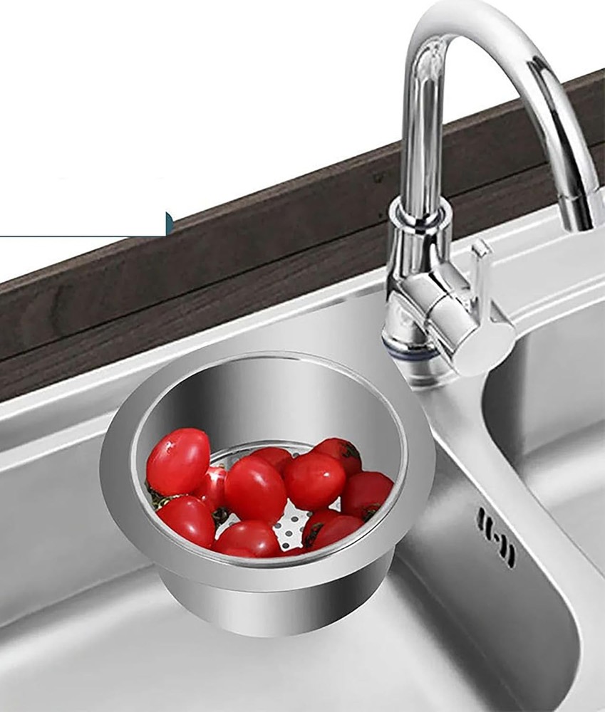 2-Pack Stainless Steel Sink Strainers – Removable Kitchen Drain Basket Filter