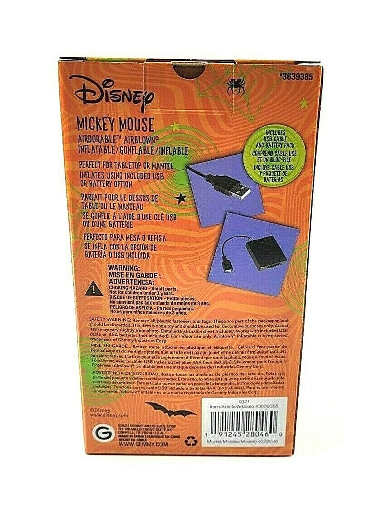 Disney Vampire Mickey Mouse Airblown Inflatable 18.9"
