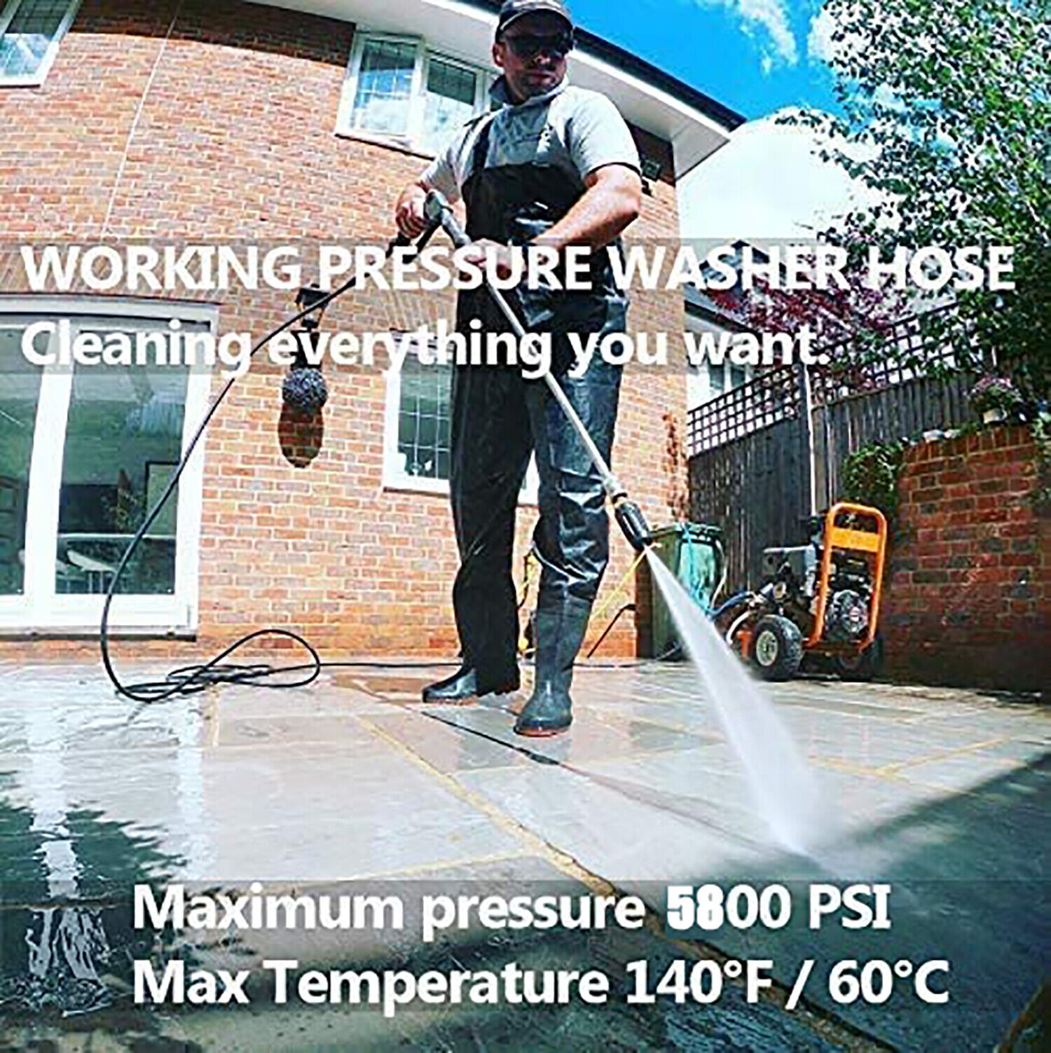 High Pressure Washer Hose 25/50/100ft 5800PSI M22 Power Washer Extension Hose