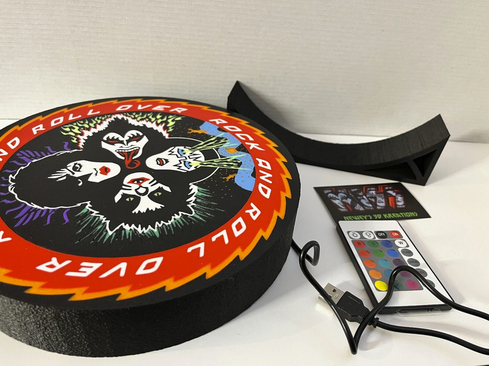 KISS Rock and Roll Over v2 light box, colored bright LEDs with stand and remote