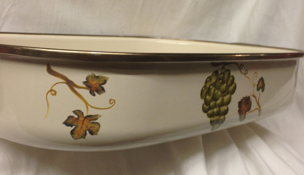 TABLETOPS VILLA GRANDE METAL RECTANGULAR PAN OR ROASTER 19" FRUIT BORDER