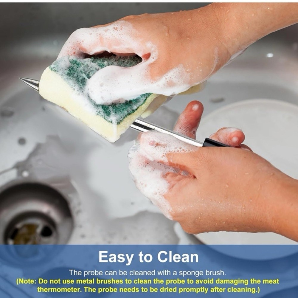 Wireless Meat Thermometer Bluetooth with Ceramic Probe: Waterproof Digital Oven