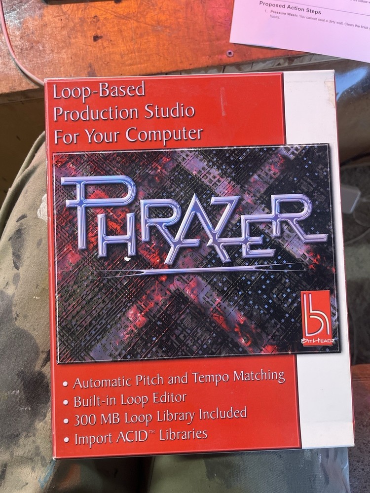 BitHeadz Phrazer Loop  Vintage Audio MIDI Software Mac PC COMPLETE 2001 Acid