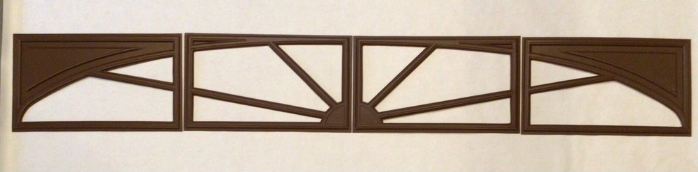 12 Amarr Sunray Replacement Inserts for Amarr Short Panel Garage Doors Walnut