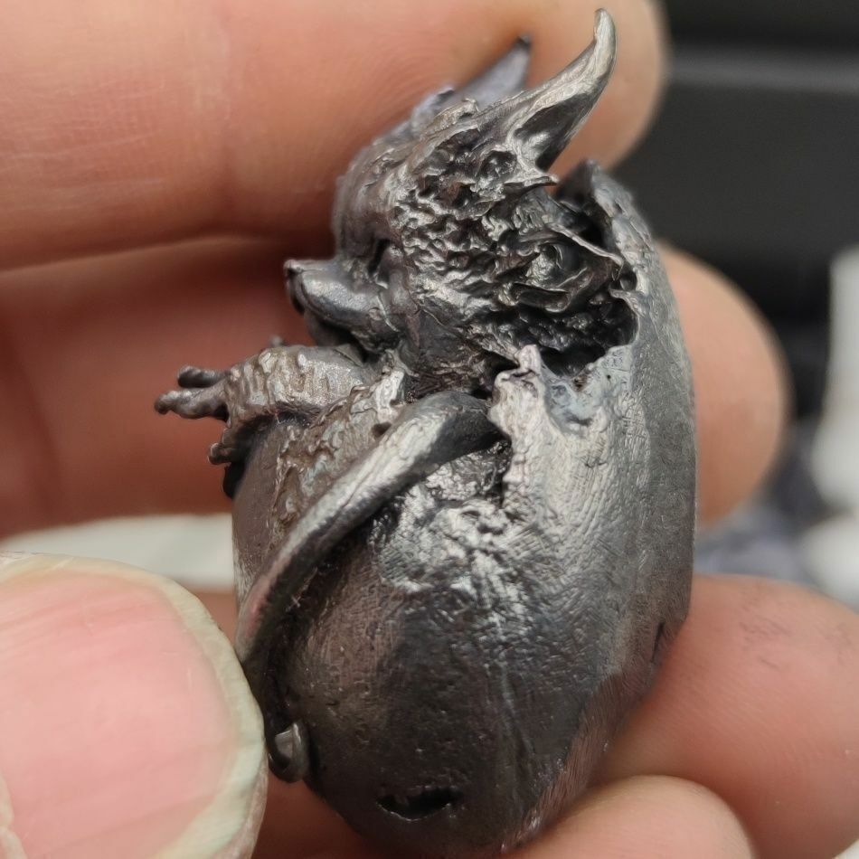 Black Solid Copper Legendary Dragon Miniature Statue for Shelter Display