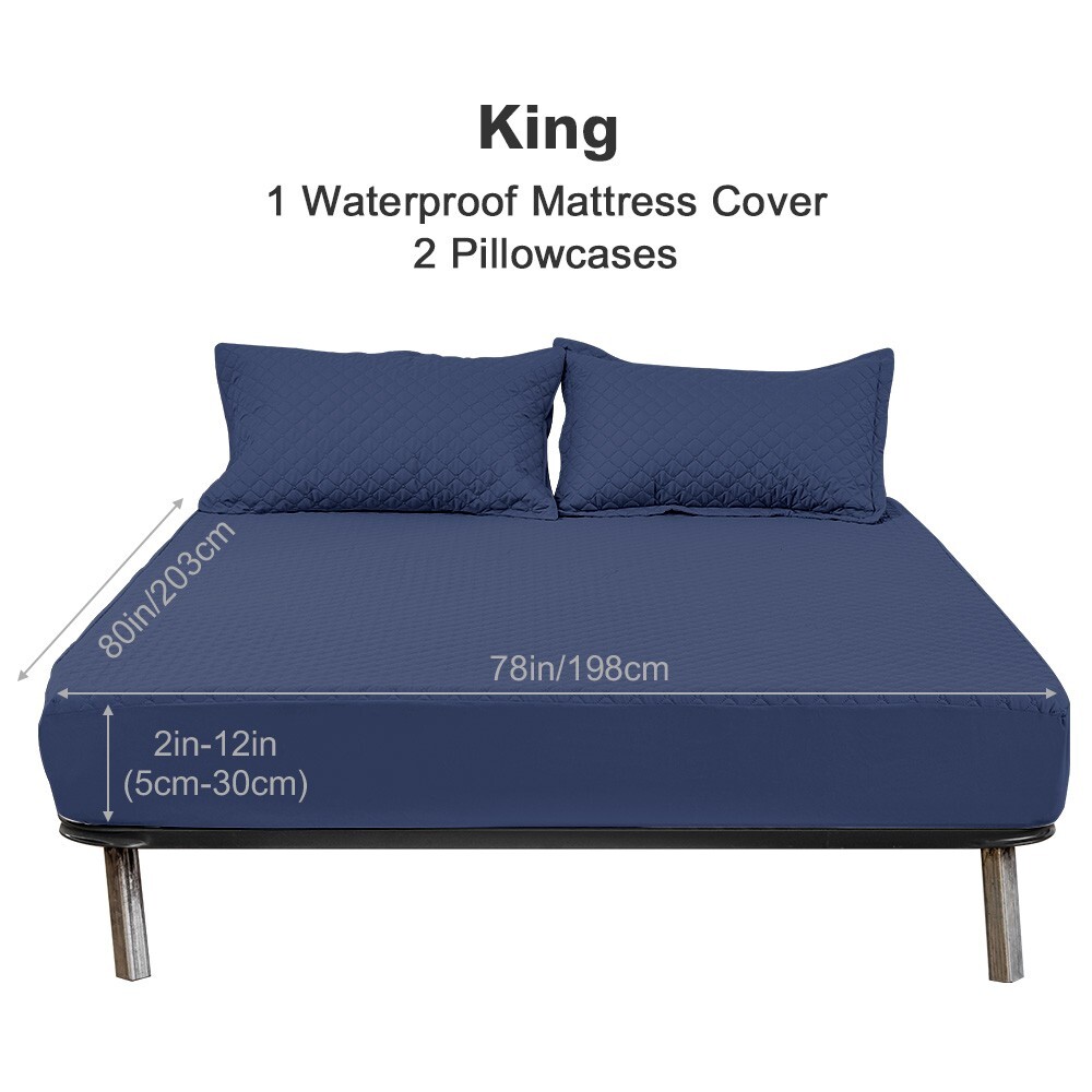Geometric Grid Pattern Mattress Cover,Double Bed Sheet Set Cooling Bamboo Sheet