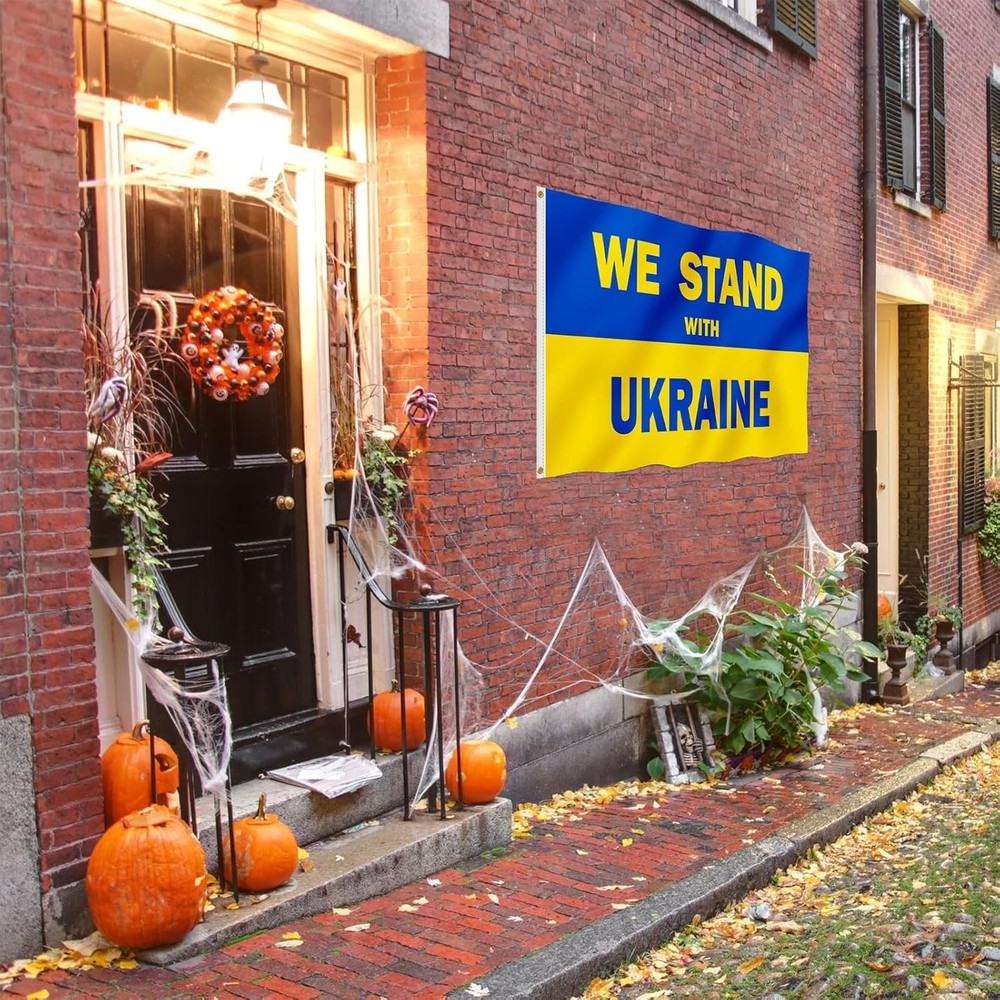 Fade-Resistant We Stand With Ukraine Flag 2x3FT - Durable Polyester with Grom...