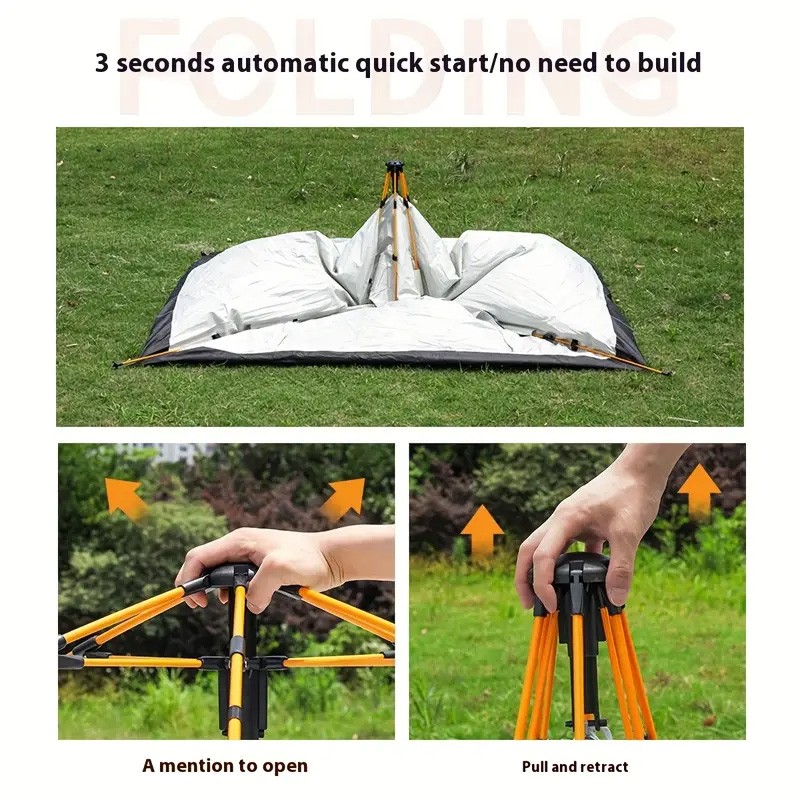 3-4 Person Automatic Camping Tent Hiking Instant Canopy Pop Up Tents Waterproof