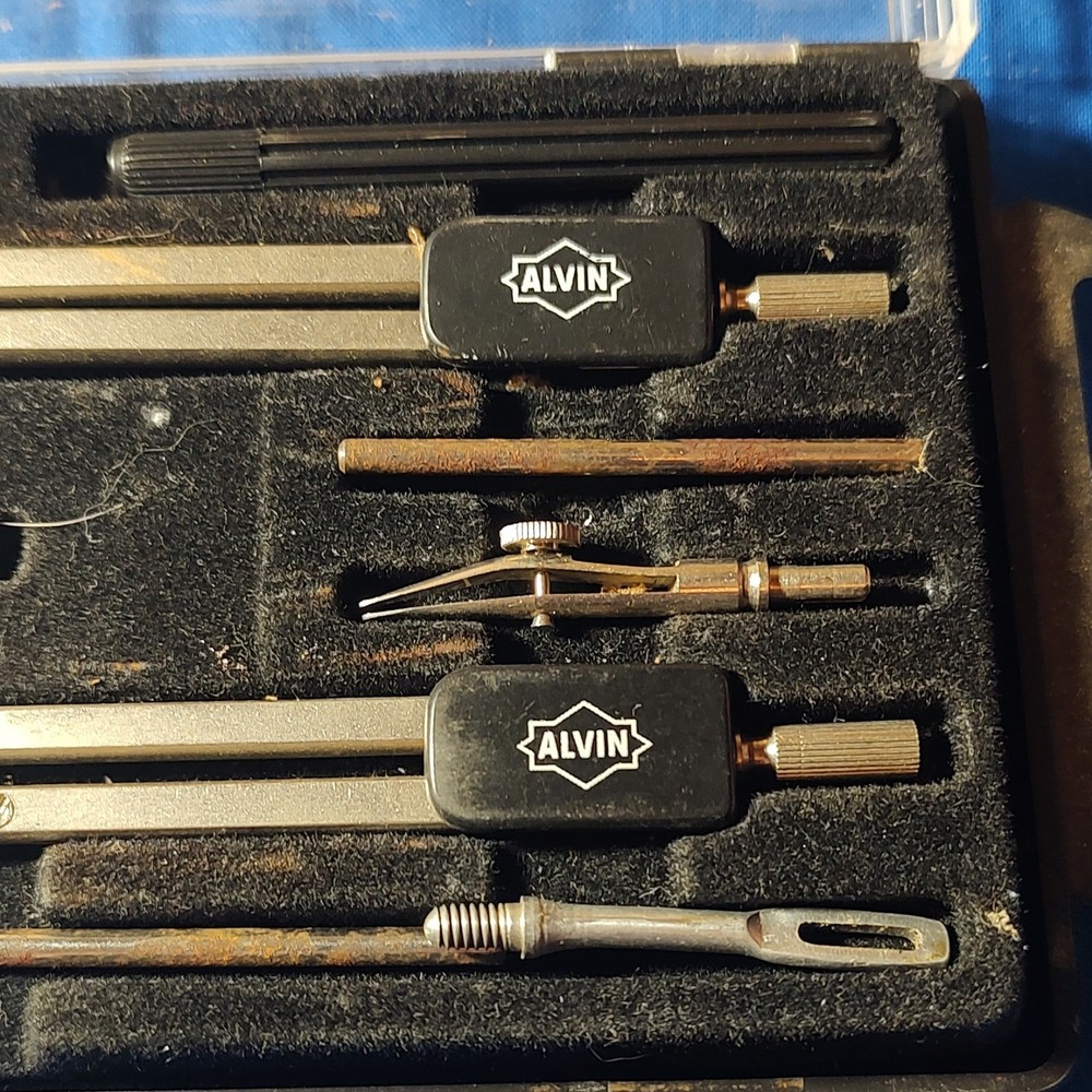 Vintage ALVIN Drafting Compass Set No. 511 w/ Case Complete