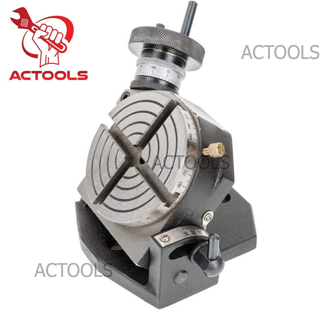 Rotary Table Tilting 4" Inch With 3 Jaw 65mm Mini Lathe Chuck Milling Machine