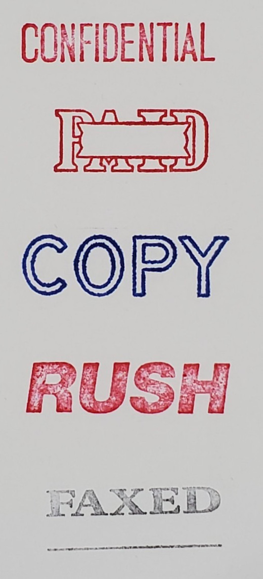 LOT of 11 Self Inking Office Stamps -Copy RUSH Draft Faxed PAID Confidential ect