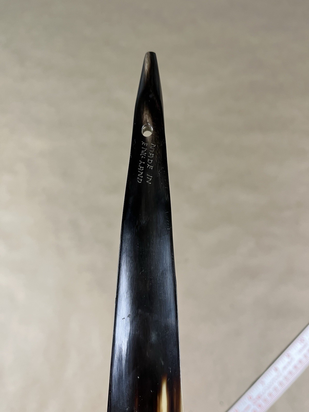 Vintage Genuine Horn 10” Shoehorn Natural Ox Cow Bovine Made In England