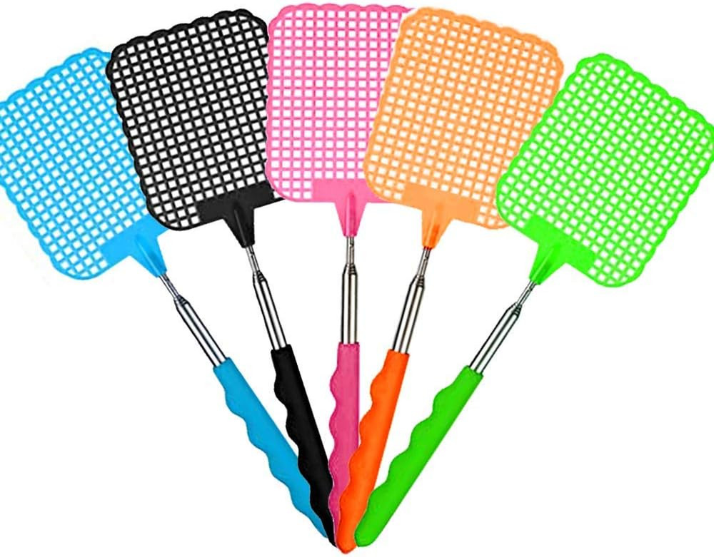 5-Pack Extendable Fly Swatters – Heavy Duty Telescopic Pest Control Tools