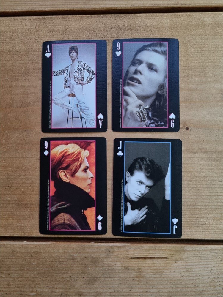 David Bowie Postcards,Playing Cards ,Minifigure Patch Plectrum & Note