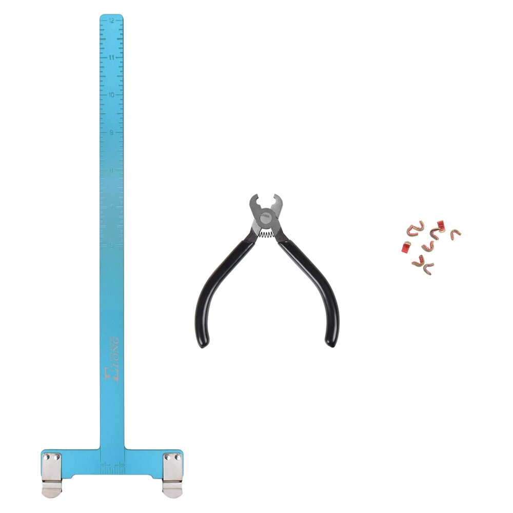 Archery Nock Pliers Set + 4 String Nocking Points + Bow T Square Blue