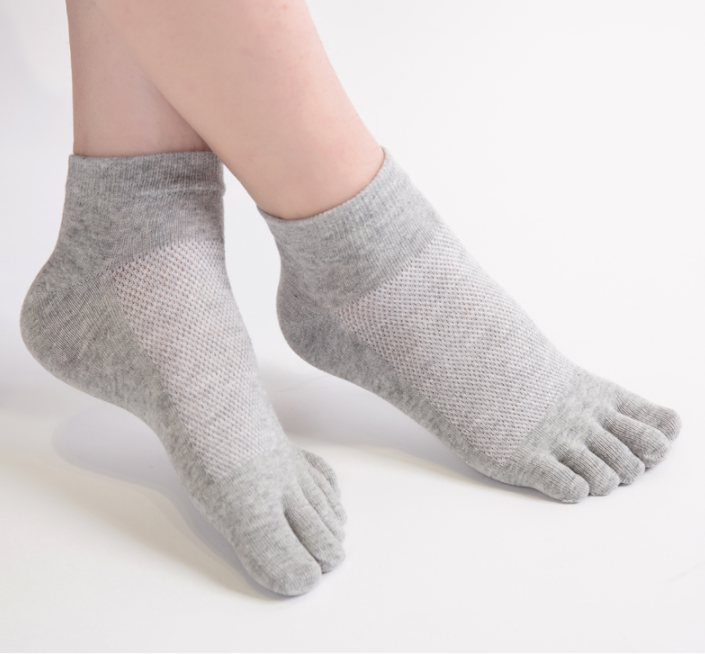 5-6 Pack 100% Cotton Women Low Cut Ankle Five Finger Toe Socks Sport Breathe 5-9