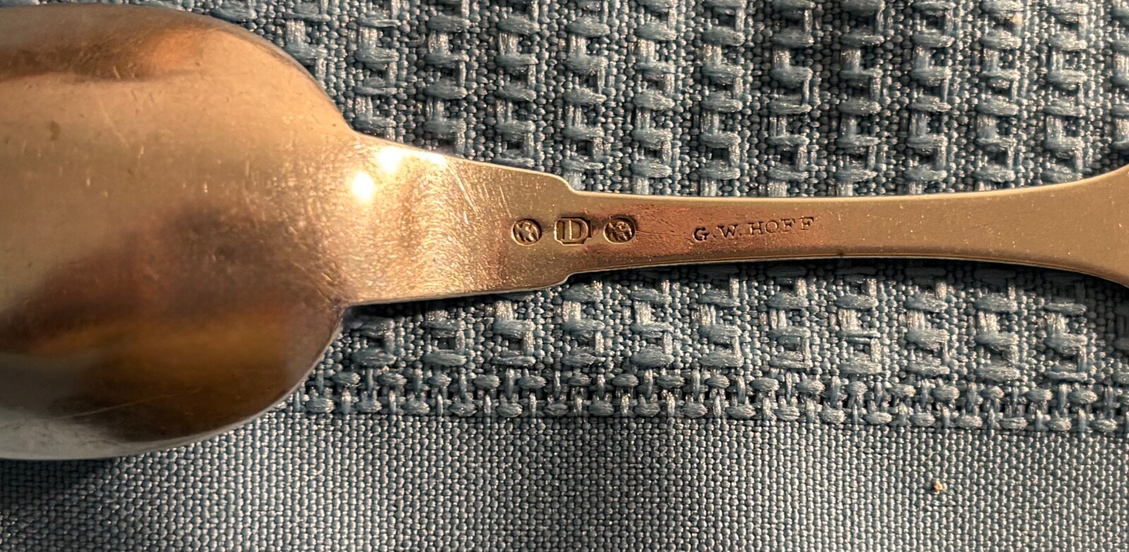 George W Hoff Bright Coin Silver Teaspoon New York c 1850 Has Monogram