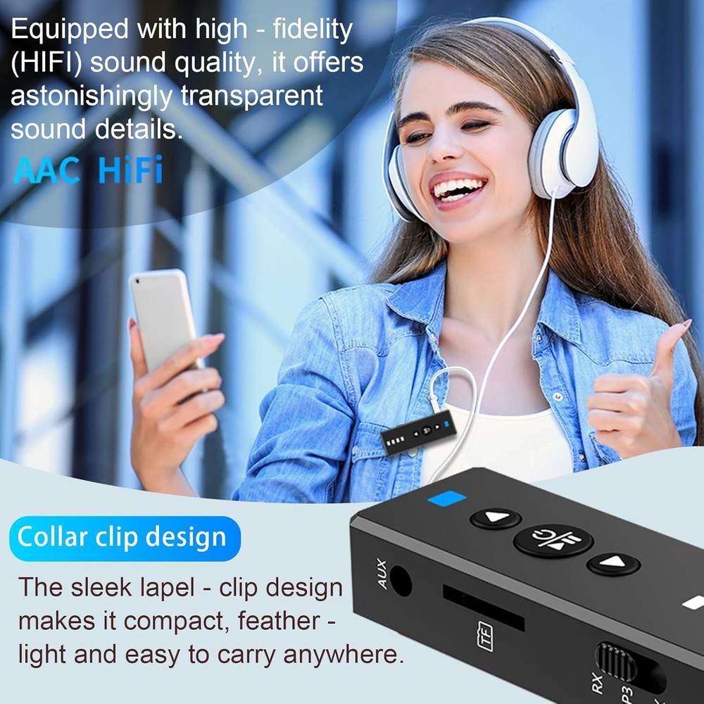 Lightweight Bluetooth 5.4 Transmitter & Receiver - Audio Streaming Made Simple