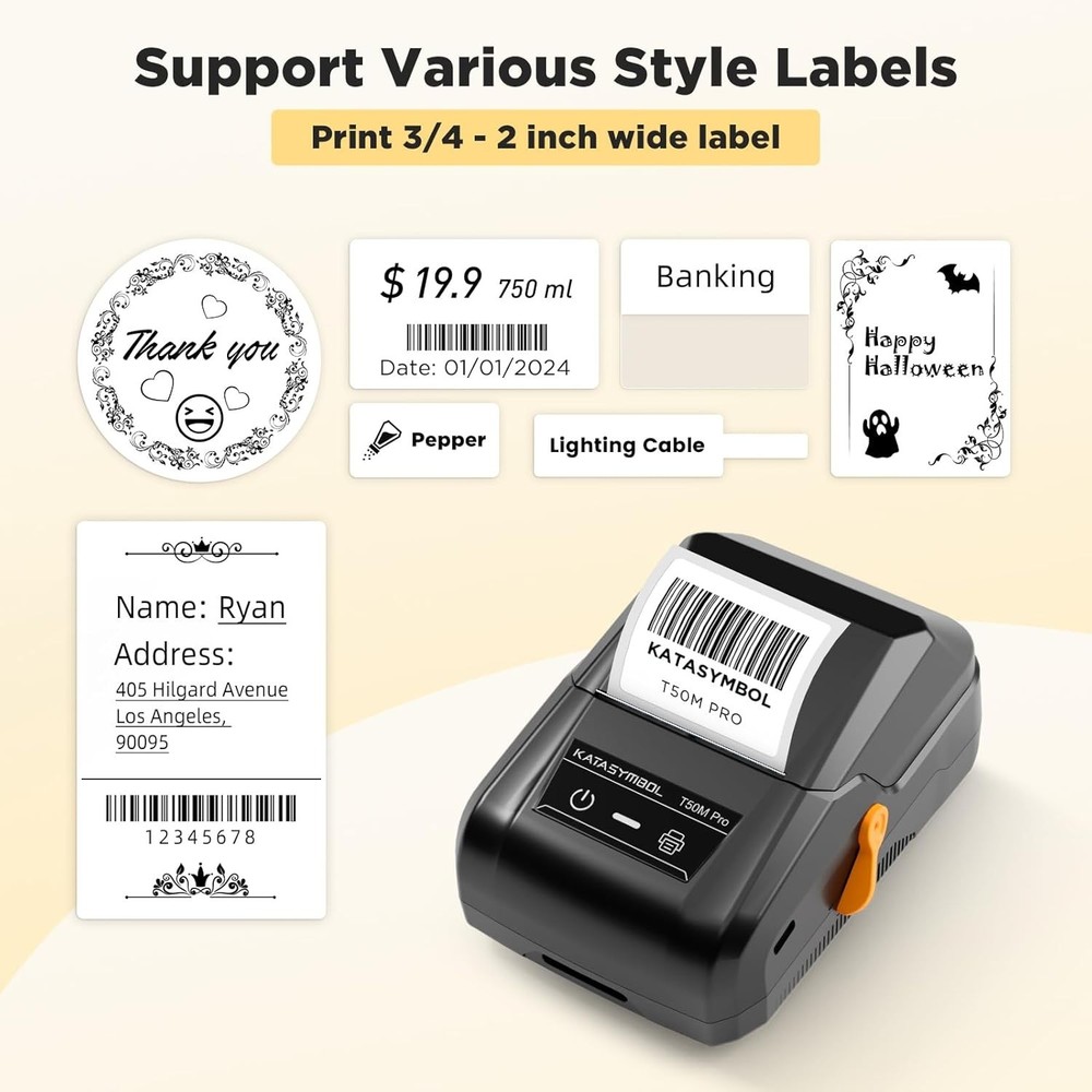 Portable Bluetooth Label Maker with Enhanced Image Quality and Waterproof Labels