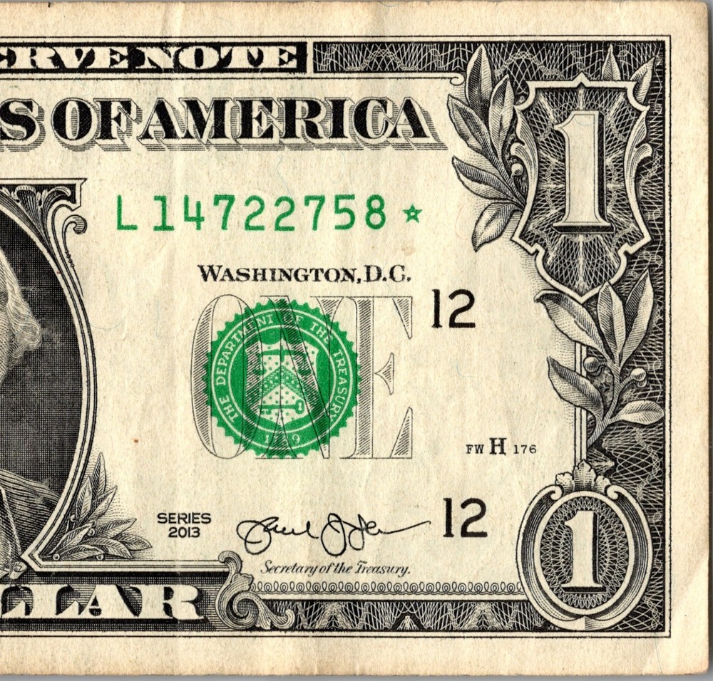 2013 L Star note Fancy Serial Number Regular Run