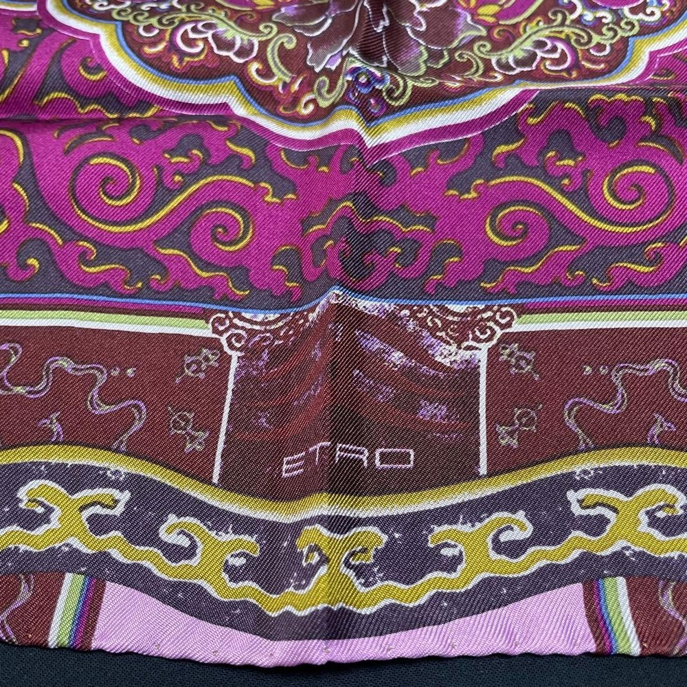 ETRO Small Scarf Picket Square Silk 45cm square