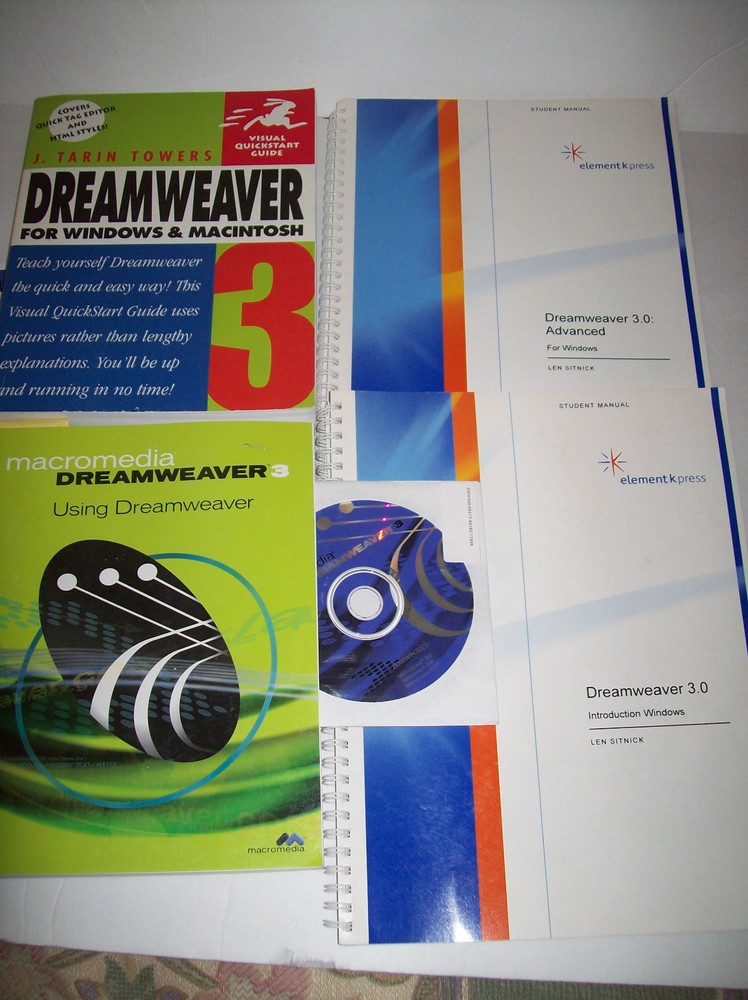 Web Page Tool Dreamweaver 3 Windows CD Quickstart Guide Manuals Using ZDWWIN30CD