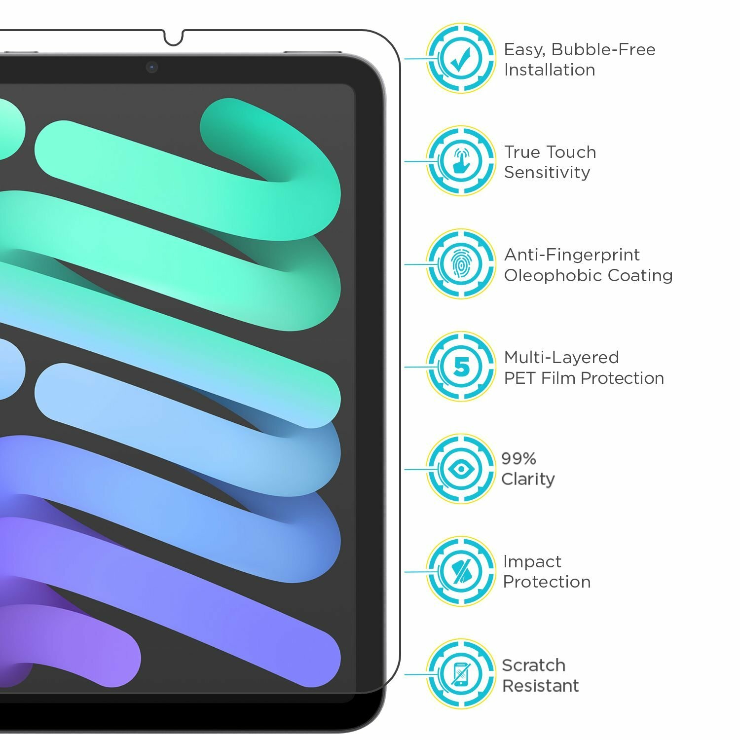 Tech Armor Anti-Glare Film Screen Protector Apple iPad Mini 6 2021 - 3 Pack