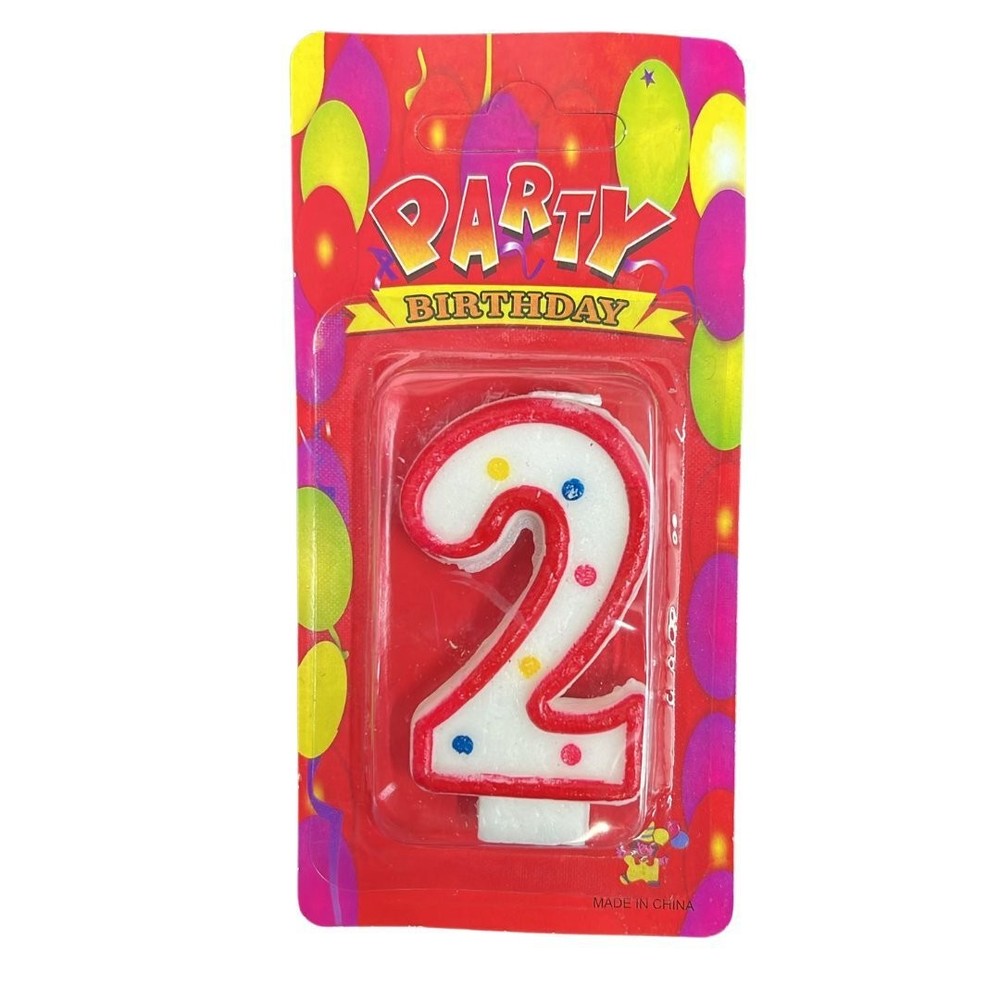 Birthday Number-2 Cake Candle: 2 Pack