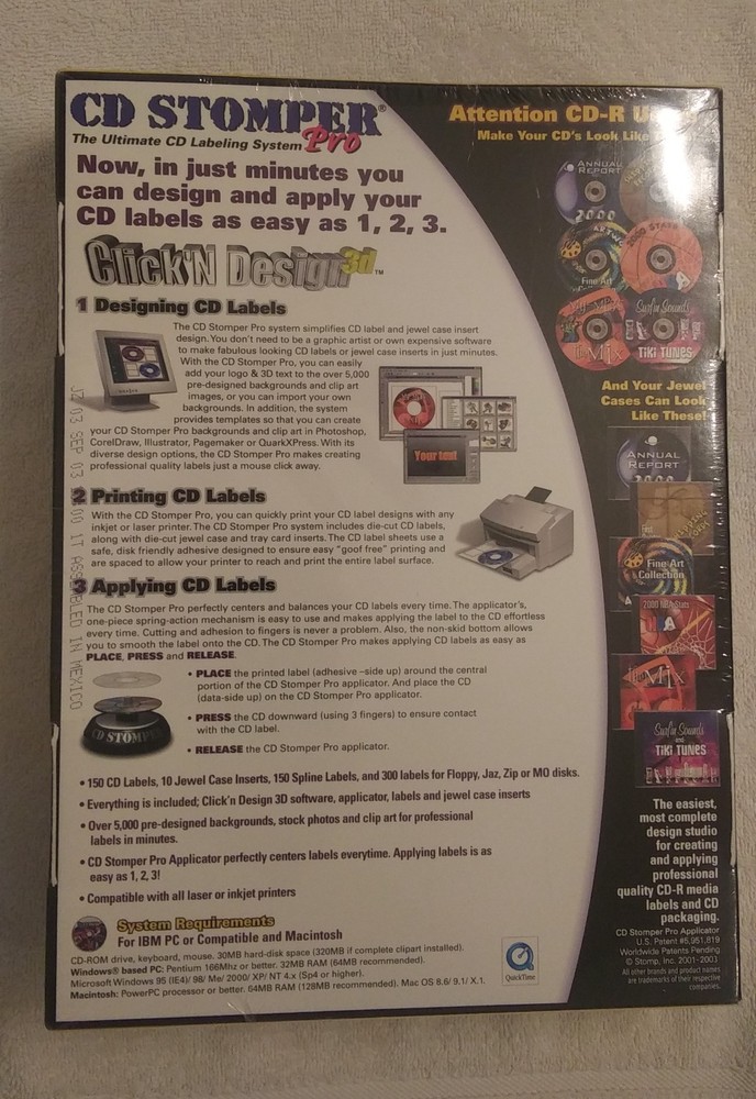 CD Stomper Pro The Ultimate CD Labeling System PC & Mac NEW AND SEALED