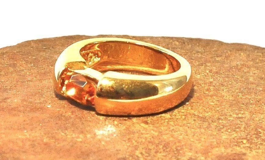 TOPAZ, AMETHYST, OR NAVY BLUE CRYSTAL GOLD STACKABLE RINGS
