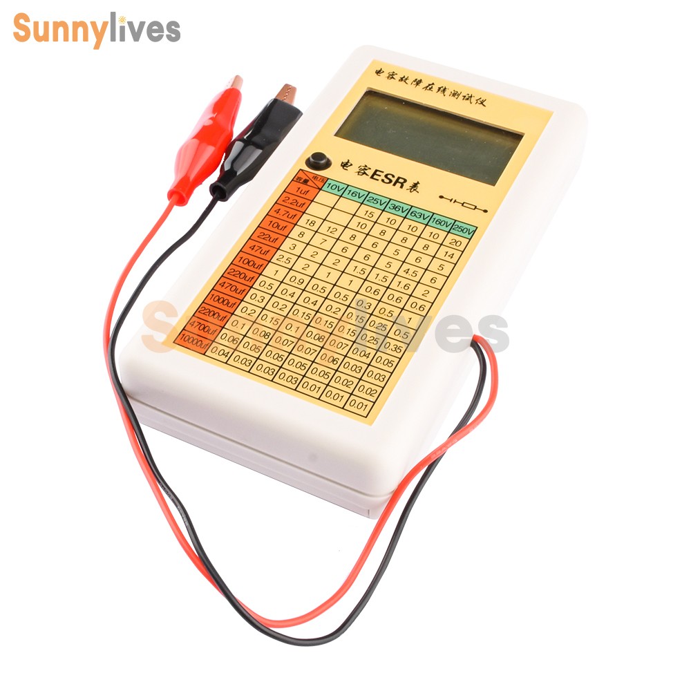 Digital LCD ESR Capacitance Ohm Meter In Circuit Tester