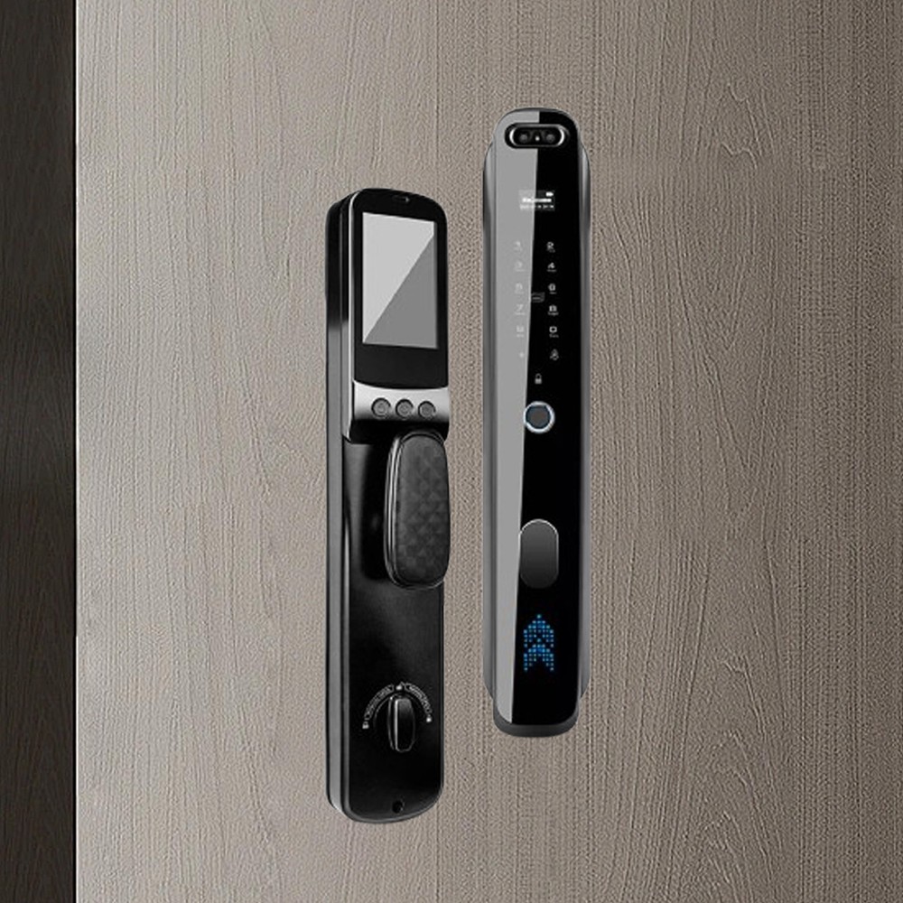 3D Face Recognition Unlock Digital Door Locking  Camera Fingerprint Password