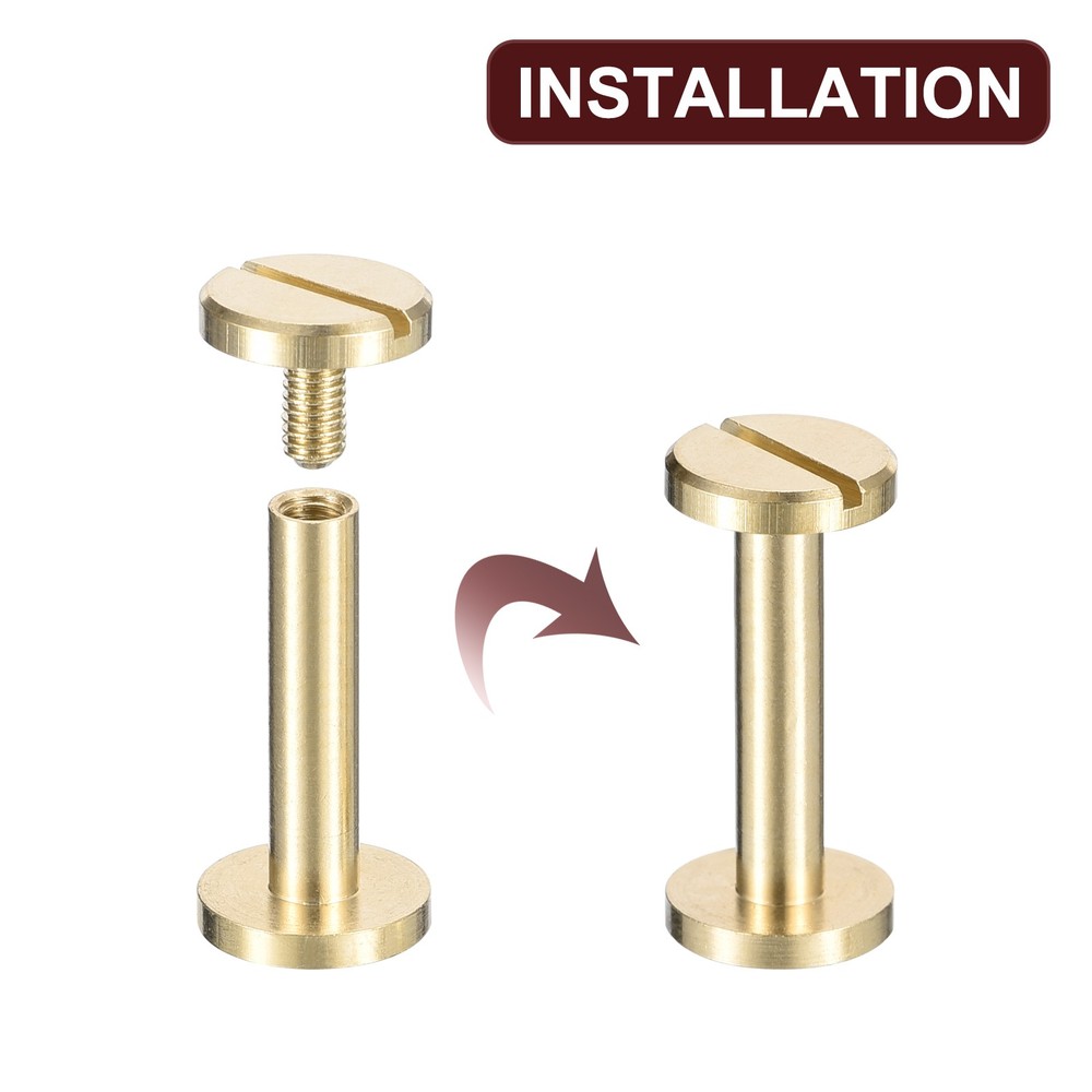 30Pack Brass Chicago Screws 18x10mm Post Nail Stud Rivet