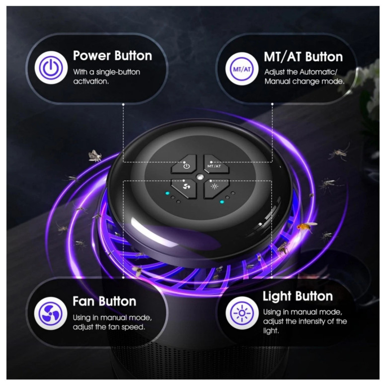 Fruit Fly Traps for Indoors, Bug Light Trap Indoor, Remote Control