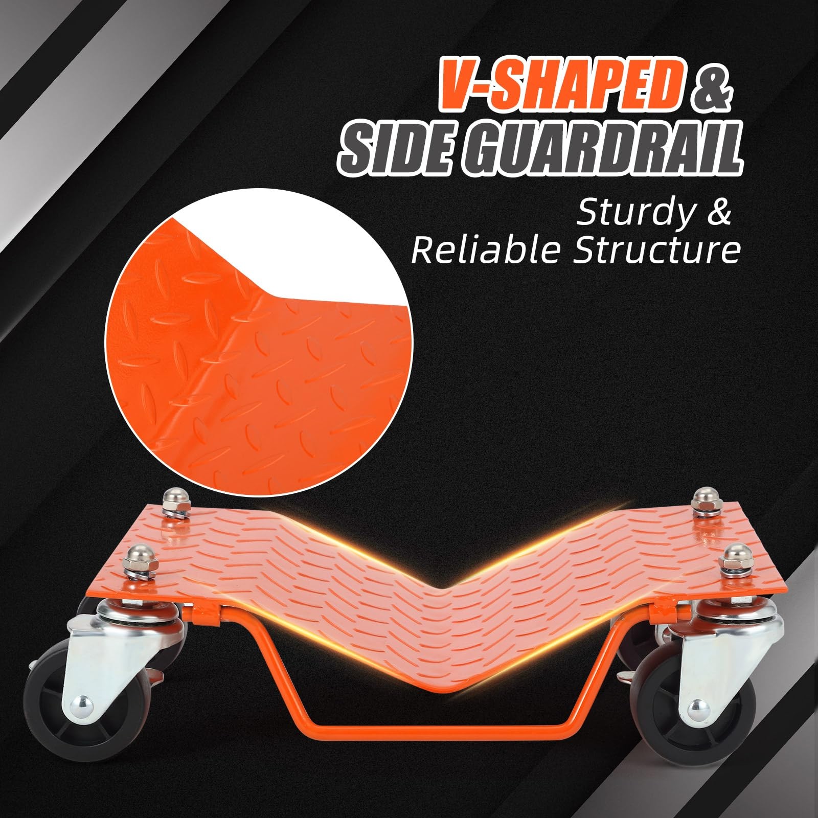 Set of 4 6000LBS Car Dolly Wheel Tire Dolly Heavy Duty Skate Auto Repair Dolly