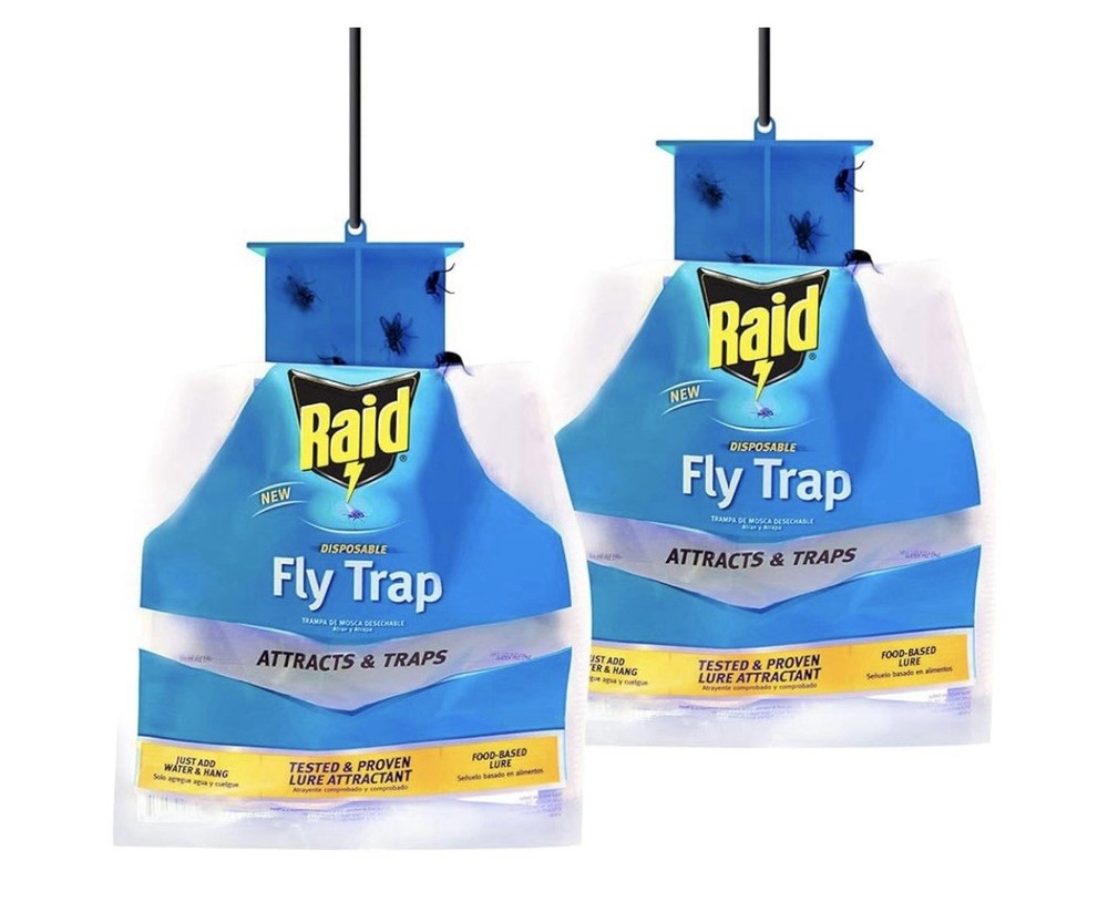 Raid Outdoor Disposable Hanging Fly Trap (2 Pack)
