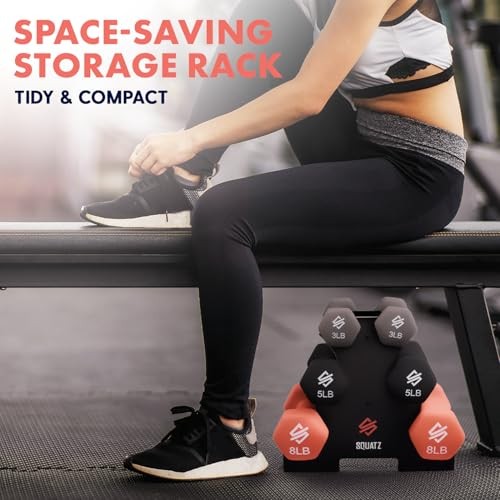 Dumbbell Weights Set with Stand Tricolor