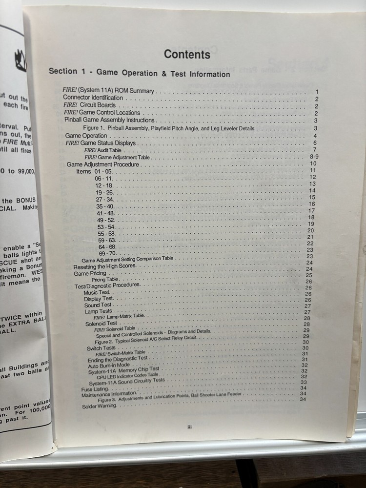 ORIGINAL-WILLIAMS-FIRE!-INSTRUCTION MANUAL