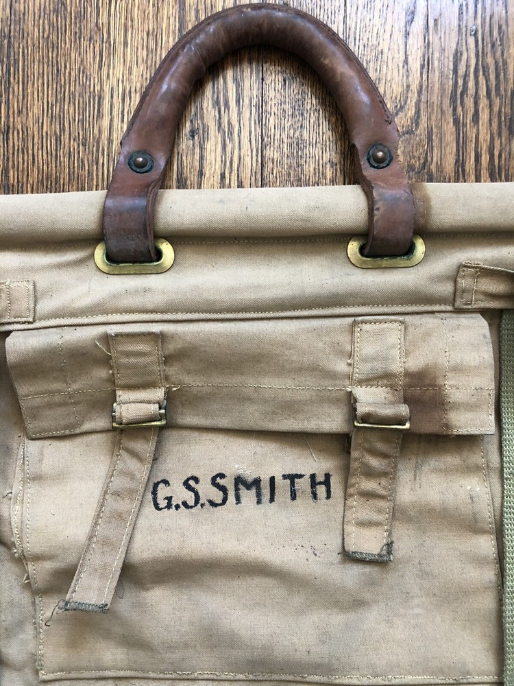 WWII Officer Canvas Garment bag Brig. Gen. George Smith
