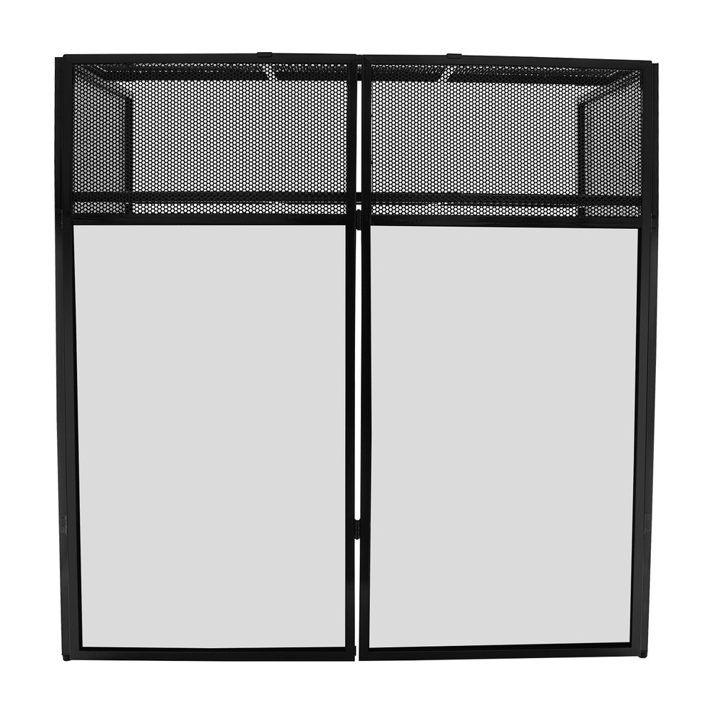 Foldable DJ Booth Stand DJ Booth Facade Table DJ Controller Stand with Casters