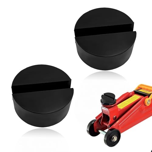 2 PCS Rubber Jack Pads, Slotted Floor Jack Stand Pad Adapter Buffering Pad,