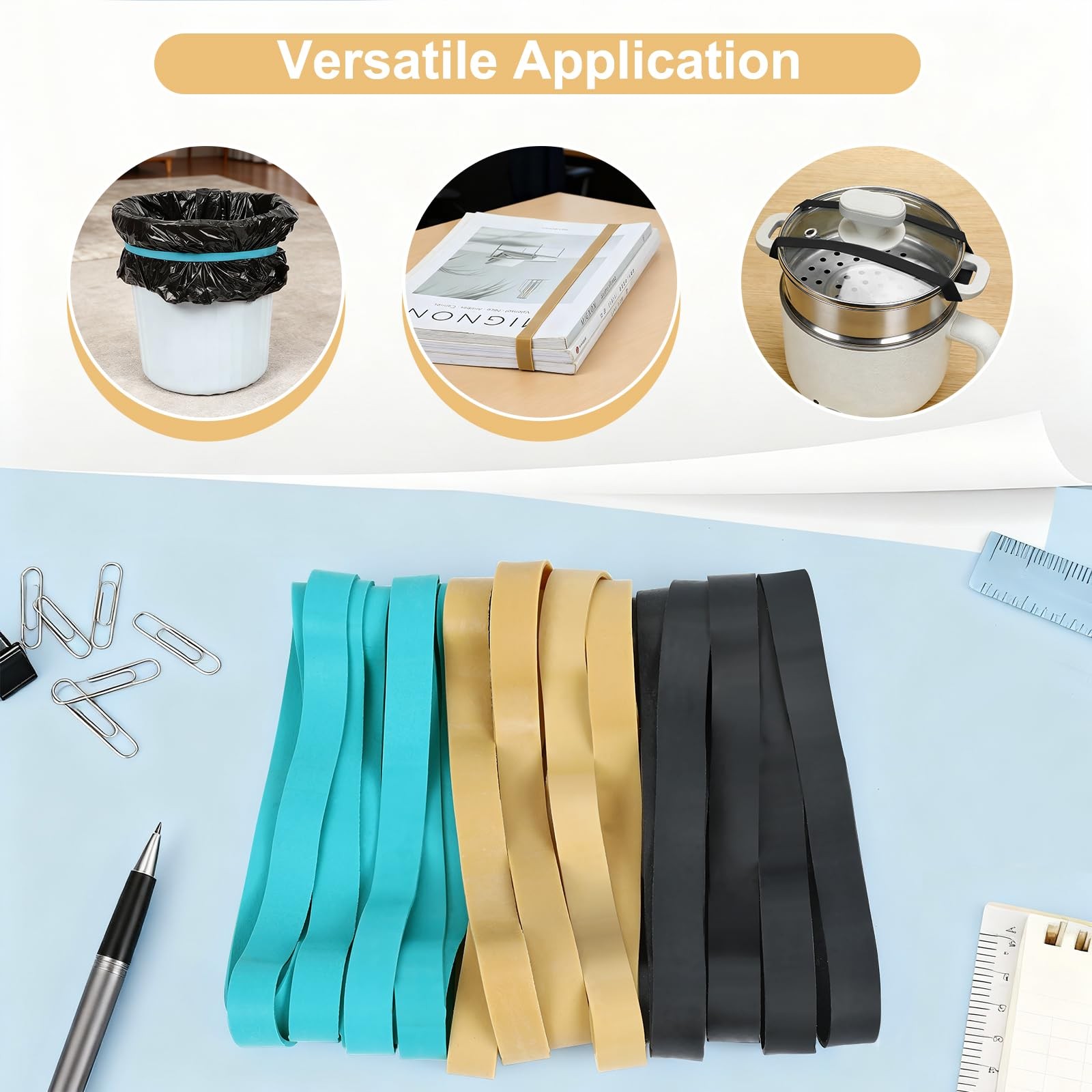 Heavy Duty Thick Rubber Bands, 36Pcs Large Wide Big Rubber Bands for Office S...