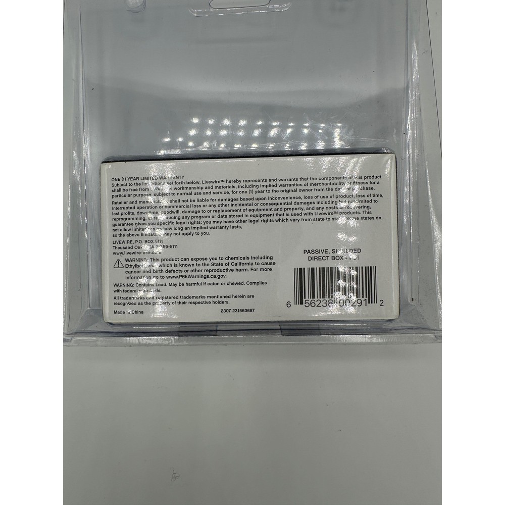 Livewire PDI Direct Box Passive Shielded Audio Interface