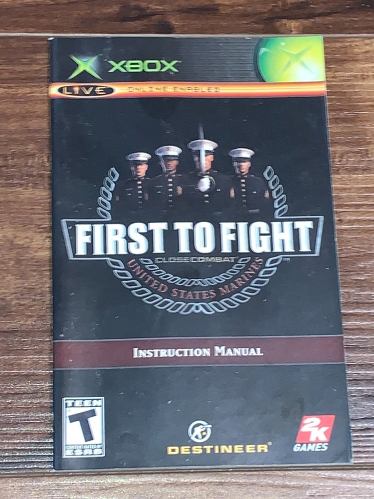 First To Fight Marines XBOX Instruction Manual Only