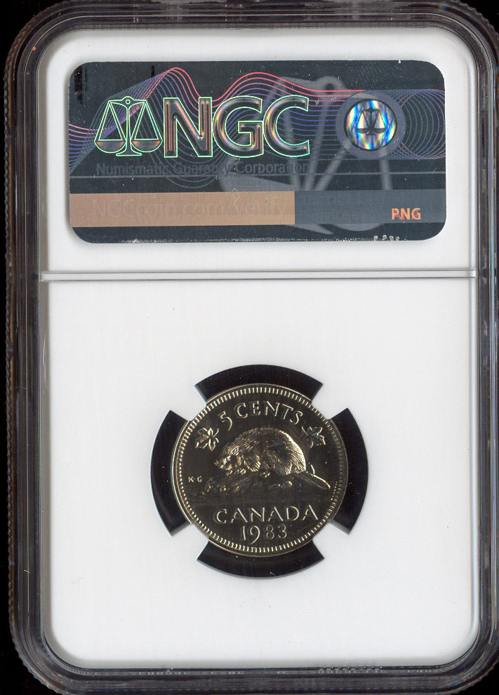 1983 Canada 5 Cents 5C NGC MS68 MAC - Quality