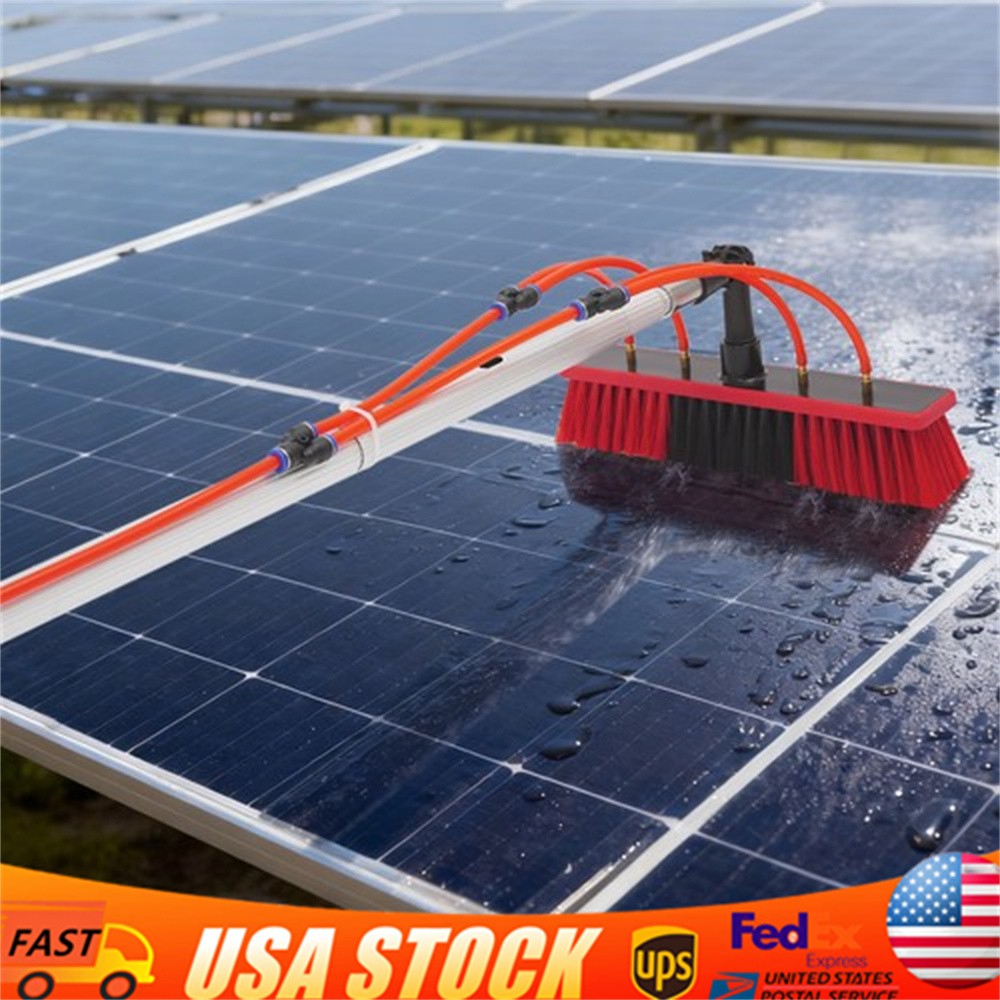 4m Solar Panel Cleaning Brush Outdoor Window Adjustable Pole Cleaning Kit